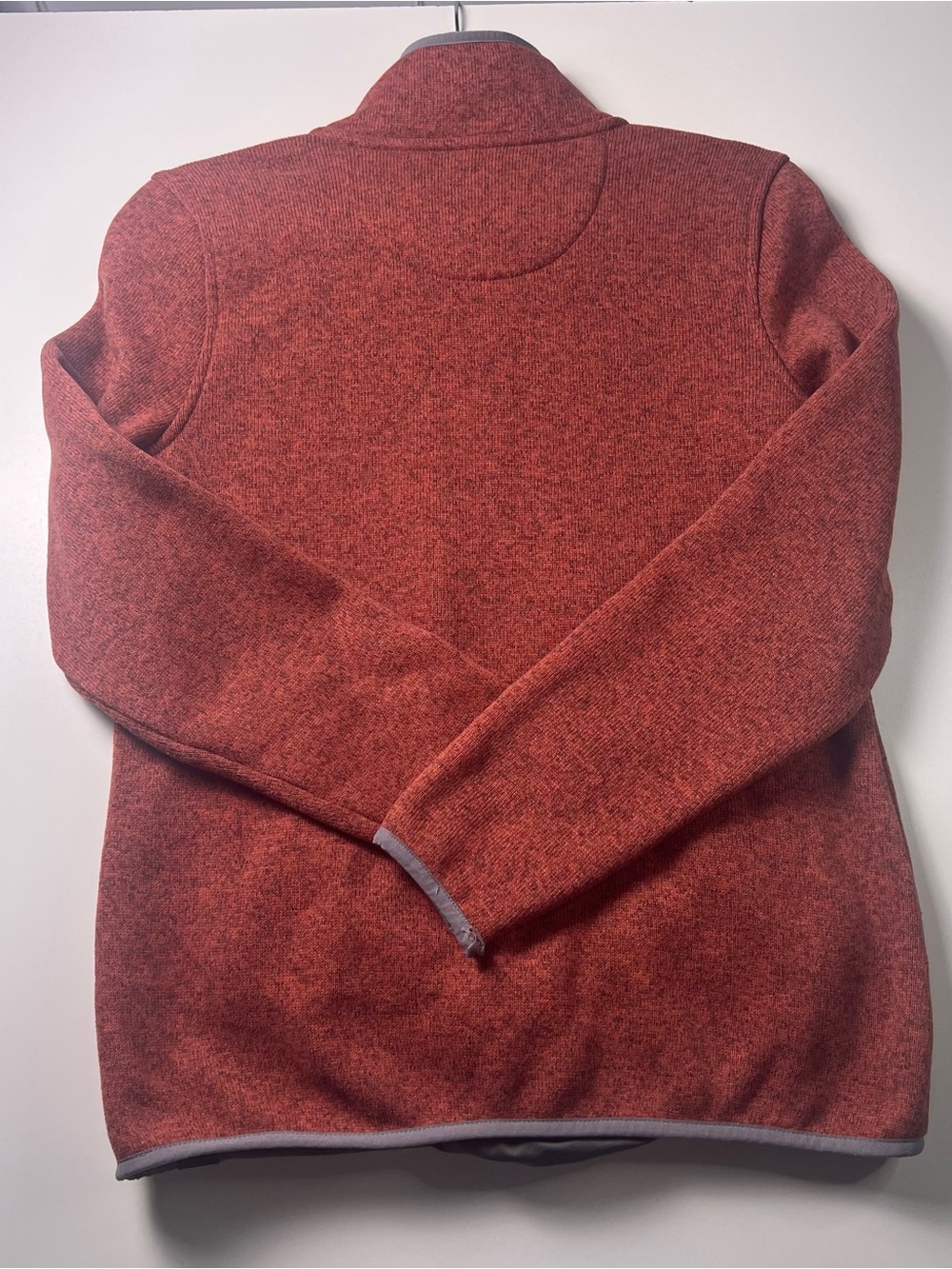 L.L.Bean Womens S Red Snap-Neck Mock Neck Pullover Sweater Pockets Outdoors Cozy - Picture 10 of 10